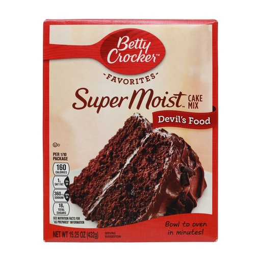 BETTY CROCKER  DEVIL'S FOOD CAKE MIX 432G