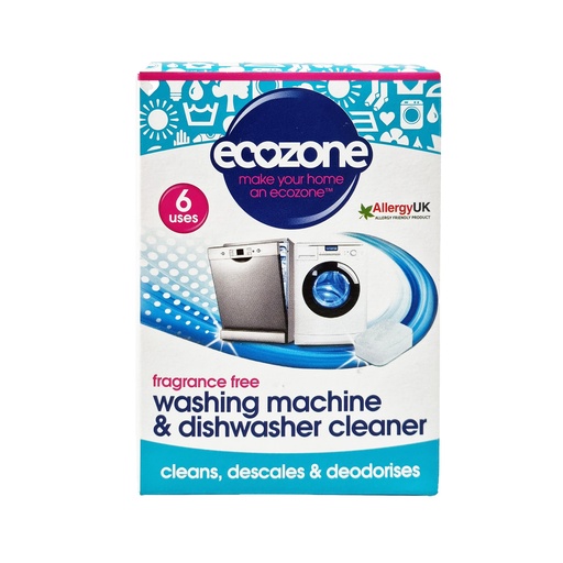 ECOZONE WASHING MACHINE & DISHWASHER CLEANER FRAGRANCE FREE 6'S 120G