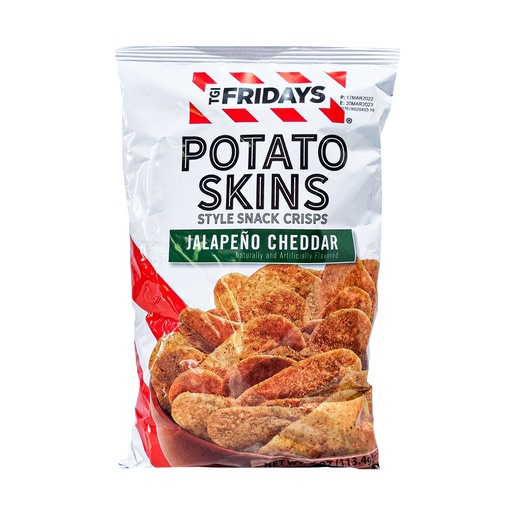 TGI FRIDAYS POTATO SKINS STYLE SNACK CRISPS JALAPENO CHEDDAR 113.4G