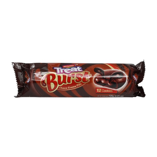 BRITANNIA TREAT BURST CHOCO CREME FILLS 12'S 120G