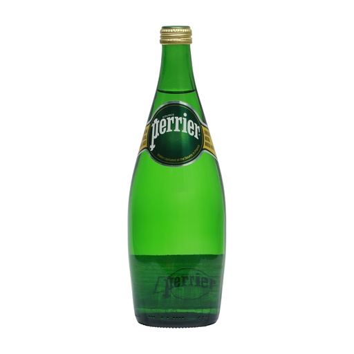 PERRIER SPARKLING MINERAL WATER GLASS BOTTLE 750ML