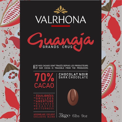 VALRHONA GUANAJA 70% DARK CHOCOLATE 3KG BAG