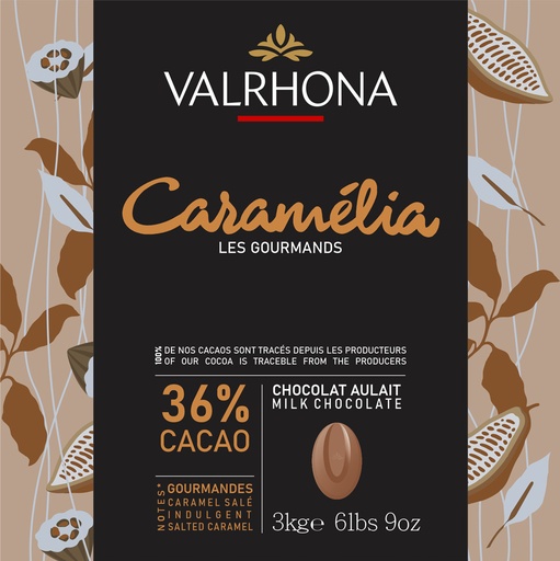 VALRHONA CARAMELIA 36% MILK CHOCOLATE 3KG BAG