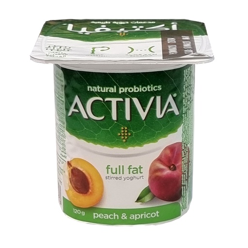 ACTIVIA PEACH & APRICOT YOGURT 120G