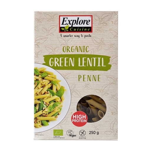 EXPLORE ORGANIC GREEN LENTIL PENNE 250G