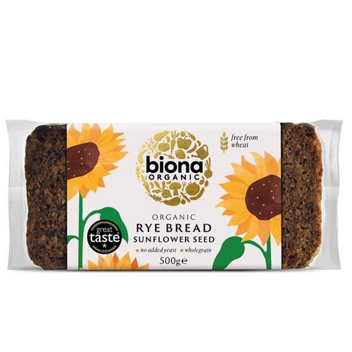 BIONA ORGANIC SUNFLOWER SEED RYE BREAD 500G