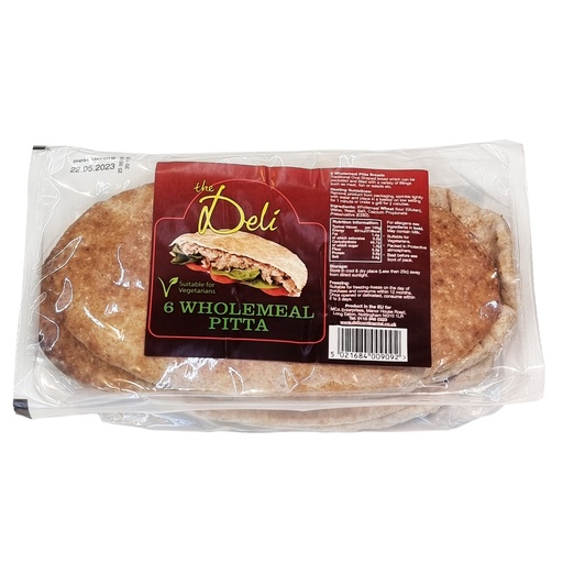 THE DELI LARGE 6 WHOLEMEAL PITTA BREAD