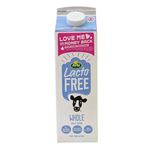 ARLA LACTOFREE WHOLE MILK DRINK 1LTR