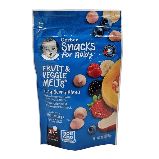 GERBER SNACKS FRUIT & VEGGIE MELTS 28G