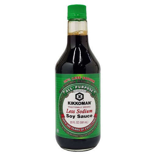 KIKKOMAN 38% LESS SODIUM SOY SAUCE 591ML