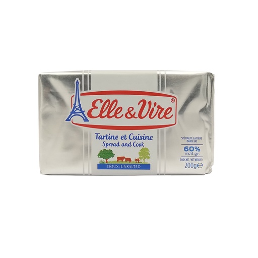 ELLE & VIRE BUTTER UNSALTED 200G