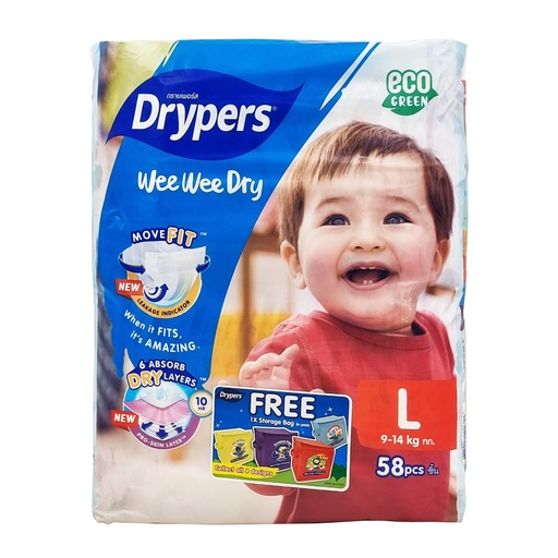 DRYPERS WEE WEE DRY L 58'S