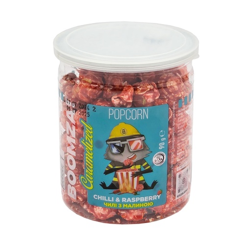 BOOMZA CARAMELIZED POPCORN CHILLI & RASBERRY 90G