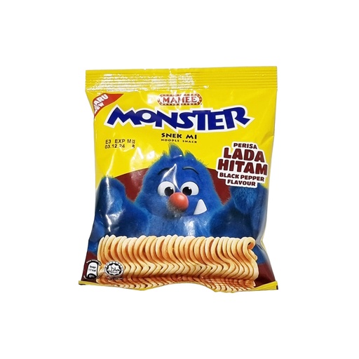 MAMEE MONSTER NOODLE SNACK BLACK PEPPER 25G