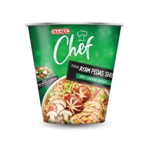 MAMEE CHEF NOODLE CUP SPICY CHICKEN SHIITAKE 62G