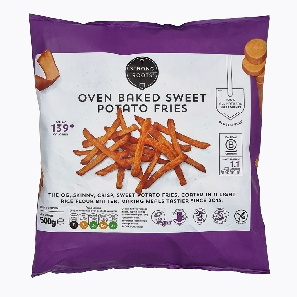 STRONG ROOTS OVEN BAKED SWEET POTATO FRIES 500G | WHIM