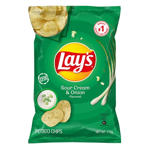 LAYS SOUR CREAM & ONION 170G