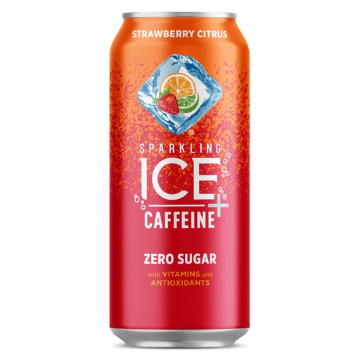 SPARKLING ICE + CAFFEINE STRAWBERRY CITRUS ZERO SUGAR 473ML