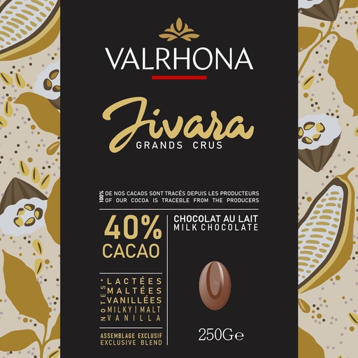 VALRHONA JIVARA 40% MILK CHOCOLATE 250G