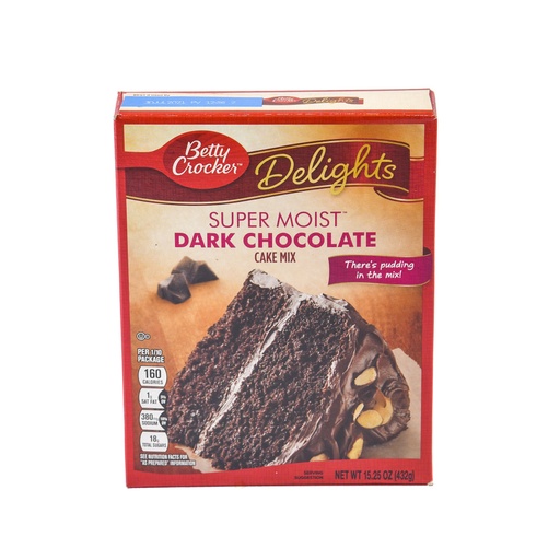 BETTY CROCKER CAKE MIX DARK CHOCOLATE 432G