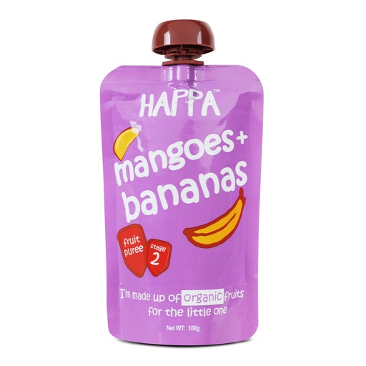 HAPPA PUREE MANGO + BANANA 100G