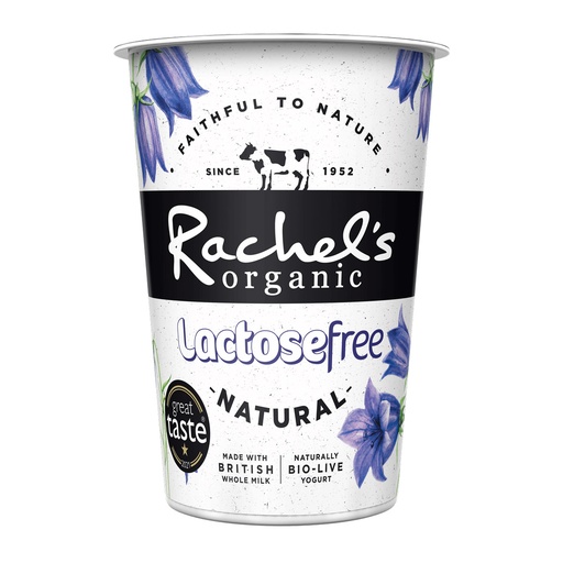 RACHEL'S ORGANIC LACTOSE FREE NATURAL YOGHURT 450G