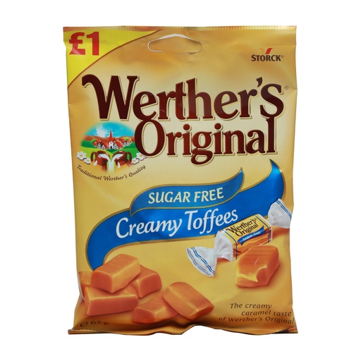 WERTHER'S ORIGINAL SUGAR FREE CREAMY TOFFEES 65G