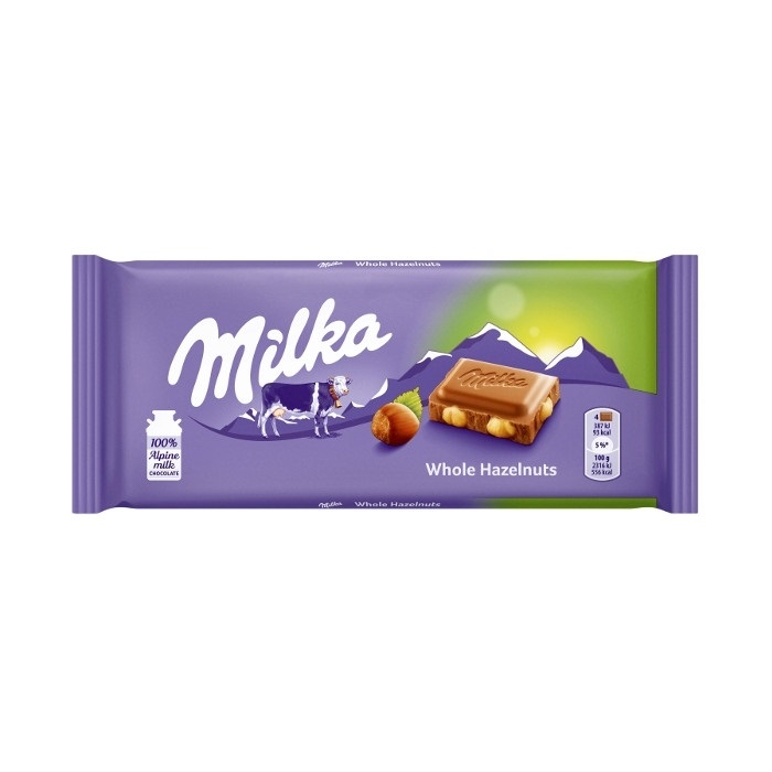 MILKA WHOLE HAZELNUTS 100G WHIM
