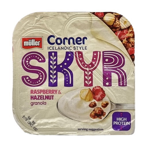 MULLER CORNER SKYR RASPBERRY & HAZELNUT GRANOLA 170G