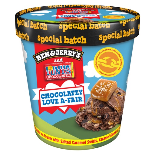 WALLS BEN & JERRYS CHOCOLATEY LOVE A-FAIR ICE CREAM 465ML