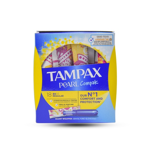 TAMPAX COMPAK PEARL REGULAR TAMPONS 18S