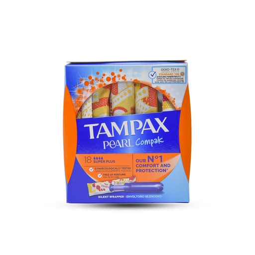 TAMPAX COMPAK PEARL SUPER PLUS TAMPONS 18S