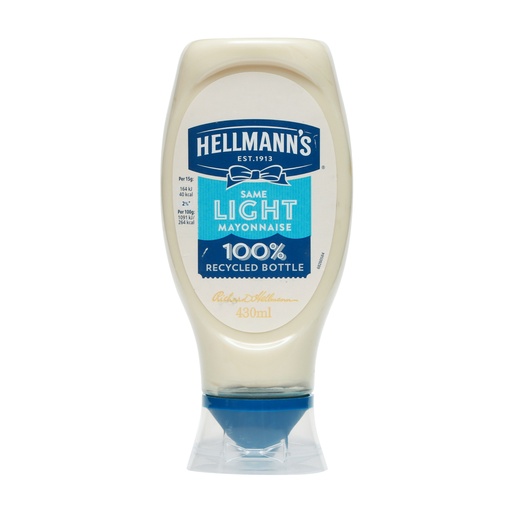 HELLMANN'S SQUEEZY LIGHT MAYONNAISE 430ML