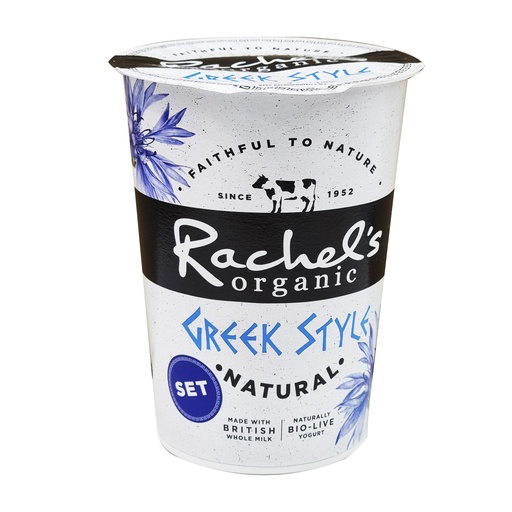 RACHEL'S ORGANIC GREEK STYLE SET NATURAL YOGHURT 450G