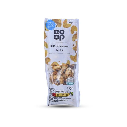 CO-OP BBQ BAKED CASHEW NUTS 40G