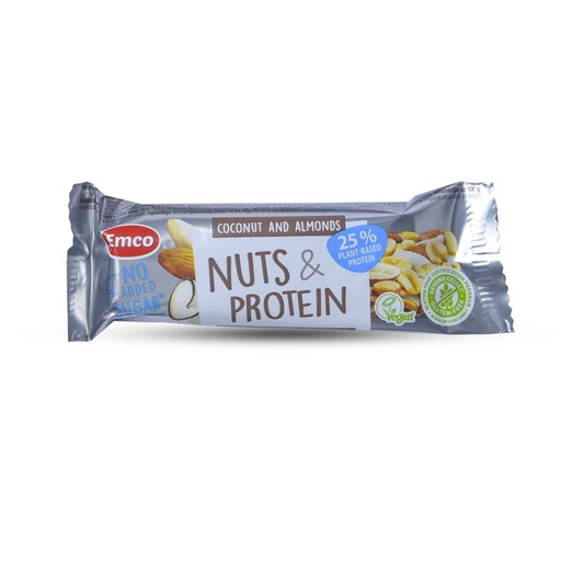 EMCO COCONUT AND ALMONDS NUTS& PROTEIN BAR (NO ADDED SUGAR) 40G