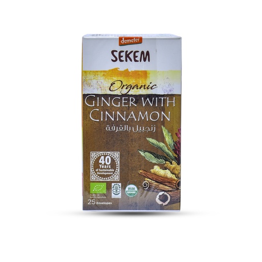 SEKEM ORGANIC GINGER WITH CINNAMON TEA 50G 25/BOX