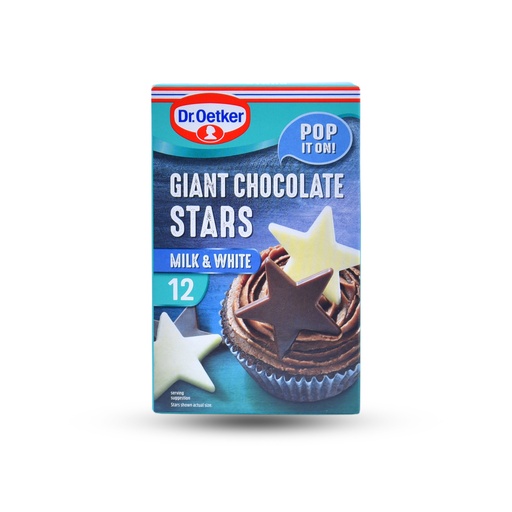 DR. OETKER GIANT CHOCOLATE STARS MILK & WHITE 20G