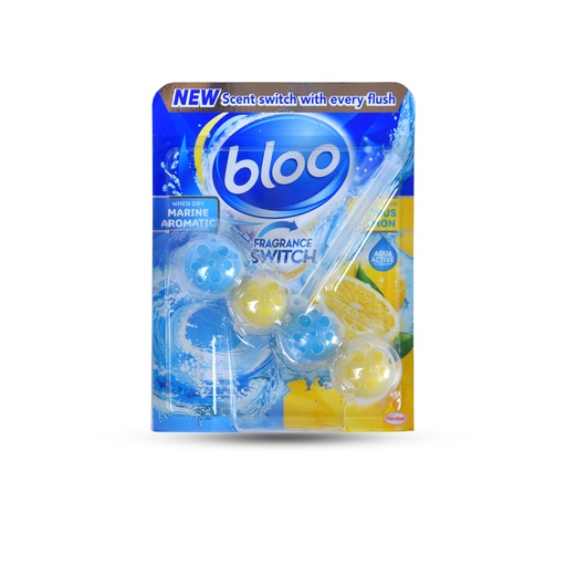 BLOO FRAGRANCE SWITCH LEMON & OCEAN TOILET RIM BLOCK 50G