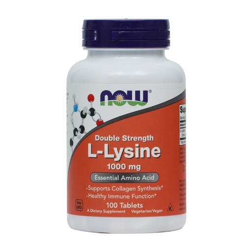 NOW ESSENTIAL AMINO ACID DOUBLE STRENGTH L-LYSINE 1000 MG 100 TABLETS