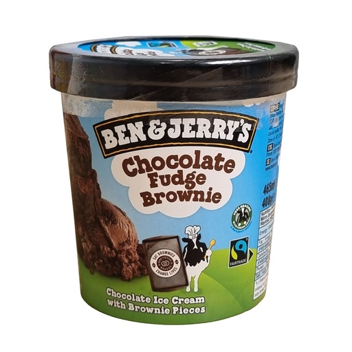 BEN & JERRYS CHOCOLATE FUDGE BROWNIE ICE CREAM 465ML