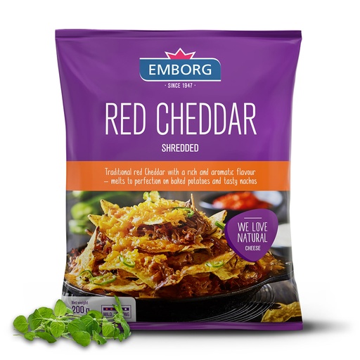 EMBORG RED CHEDDAR SHREDDED 200G