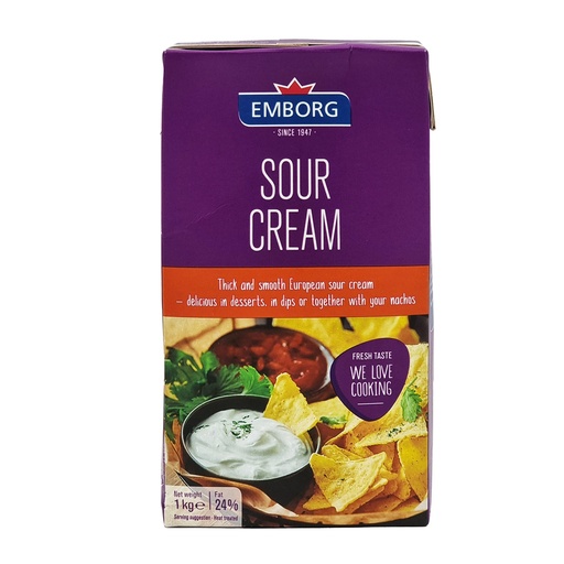 EMBORG SOUR CREAM 1KG 24%