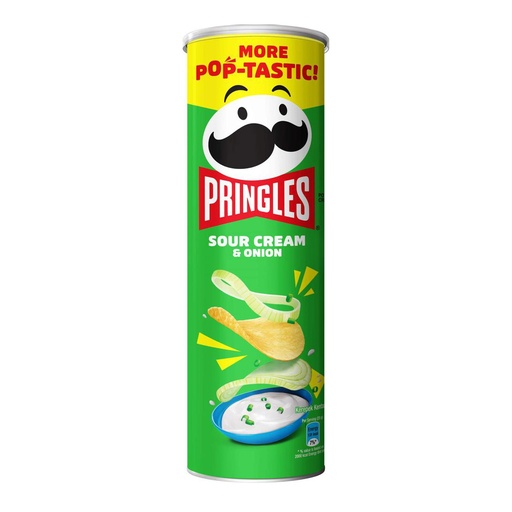 PRINGLES POTATO CHIPS SOUR CREAM & ONION 147G