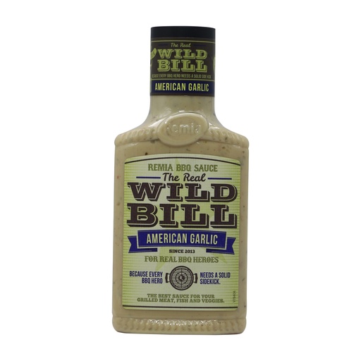 REMIA BBQ SAUCE THE REAL WILD BILL AMERICAN GARLIC 450ML