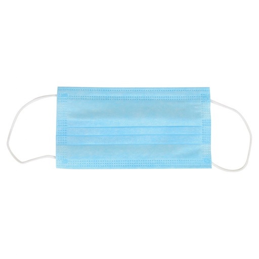 [25859] DISPOSABLE ADULTS BLUE FACE MASK 50/BOX