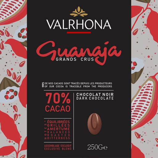 VALRHONA GUANAJA 70% DARK CHOCOLATE 250G